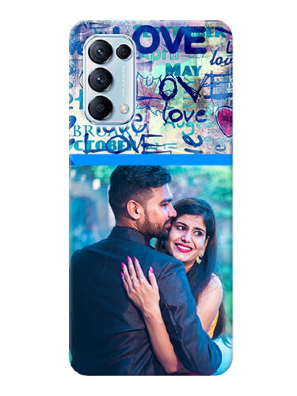 Custom Reno 5 Pro 5G Mobile Covers Online: Colorful Love Design