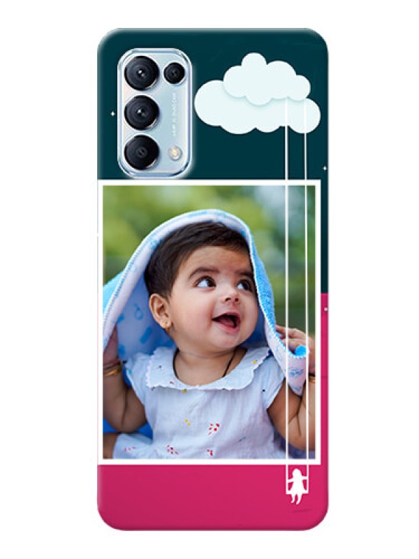Custom Reno 5 Pro 5G custom phone covers: Cute Girl with Cloud Design