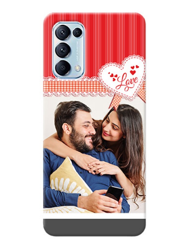 Custom Reno 5 Pro 5G phone cases online: Red Love Pattern Design
