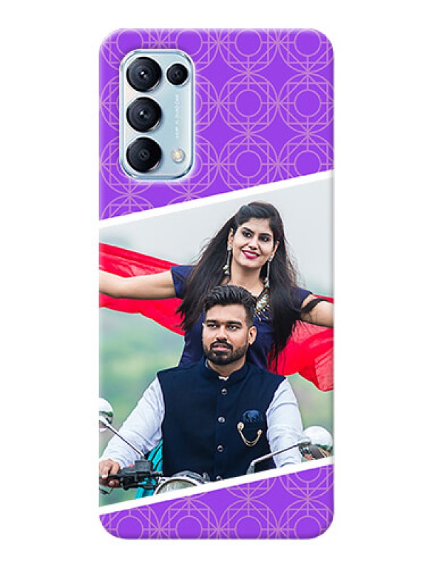 Custom Reno 5 Pro 5G mobile back covers online: violet Pattern Design