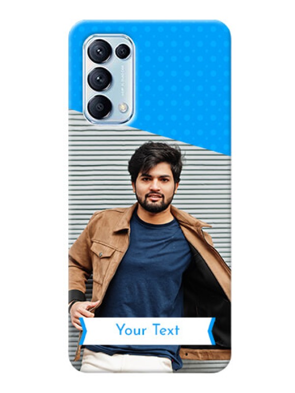 Custom Reno 5 Pro 5G Personalized Mobile Covers: Simple Blue Color Design