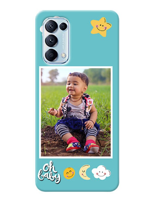 Custom Reno 5 Pro 5G Personalised Phone Cases: Smiley Kids Stars Design