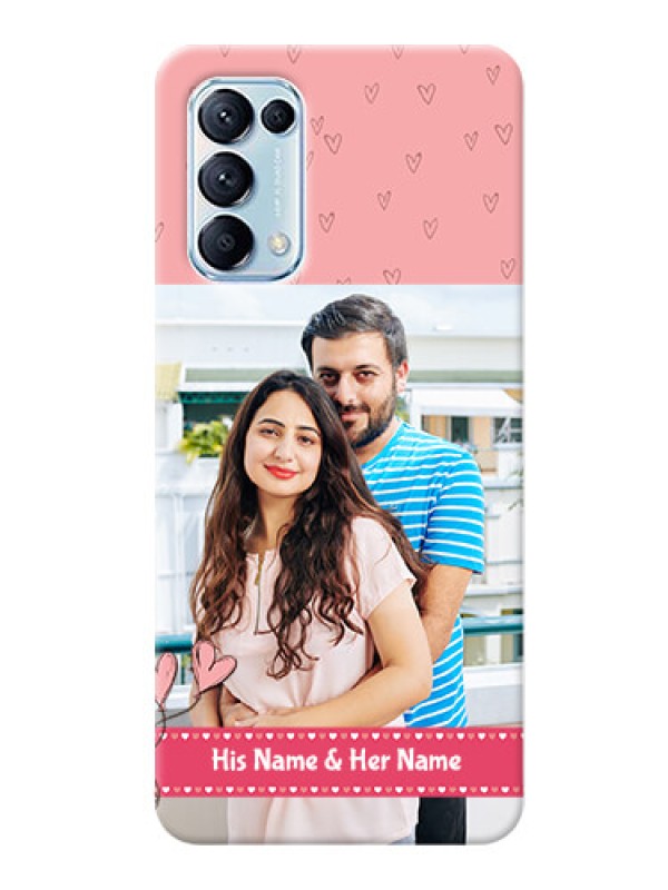 Custom Reno 5 Pro 5G phone back covers: Love Design Peach Color