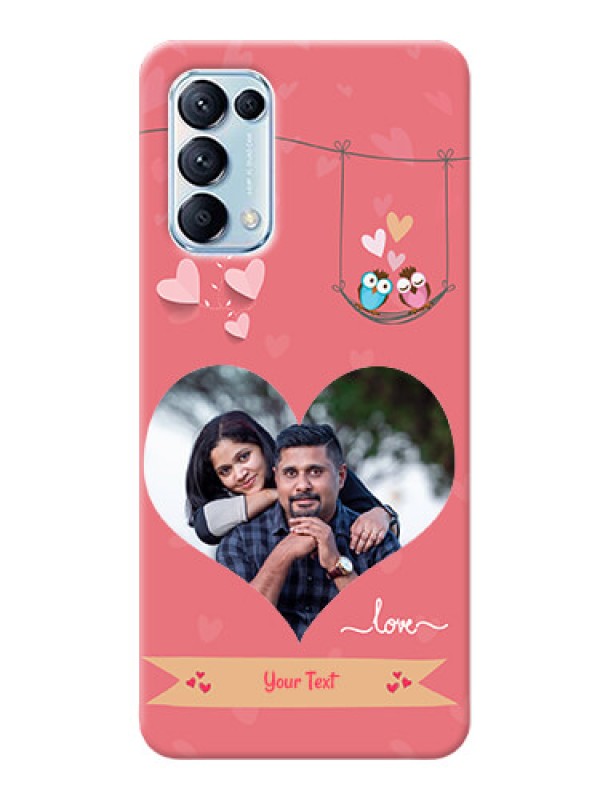 Custom Reno 5 Pro 5G custom phone covers: Peach Color Love Design 
