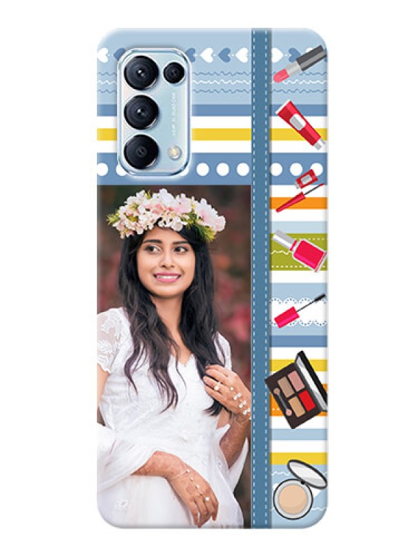 Custom Reno 5 Pro 5G Personalized Mobile Cases: Makeup Icons Design