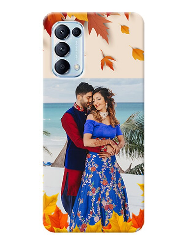 Custom Reno 5 Pro 5G Mobile Phone Cases: Autumn Maple Leaves Design
