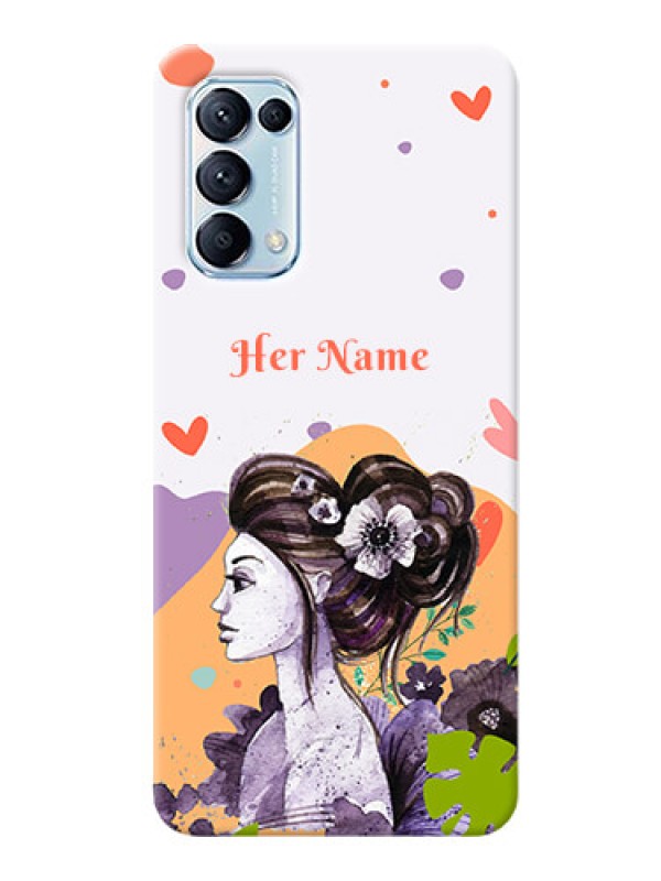 Custom Reno 5 Pro Custom Mobile Case with Woman And Nature Design