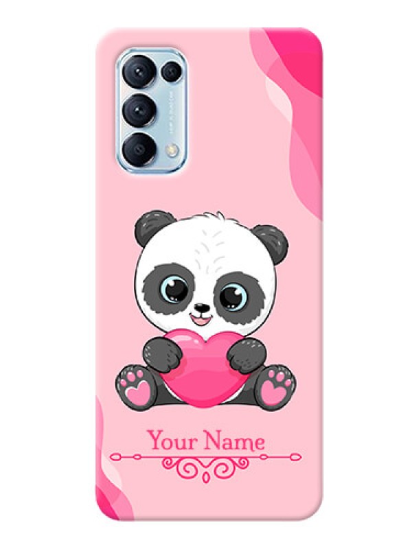 Custom Reno 5 Pro Mobile Back Covers: Cute Panda Design