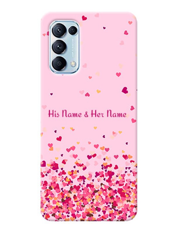 Custom Reno 5 Pro Phone Back Covers: Floating Hearts Design