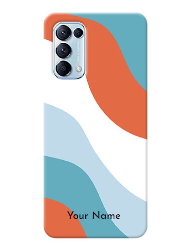Custom Reno 5 Pro Mobile Back Covers: coloured Waves Design
