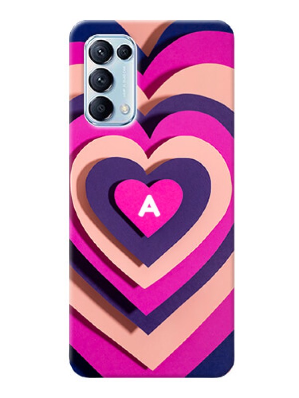 Custom Reno 5 Pro Custom Mobile Case with Cute Heart Pattern Design