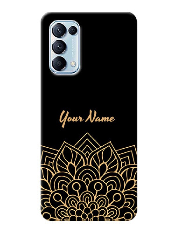 Custom Reno 5 Pro Back Covers: Golden mandala Design