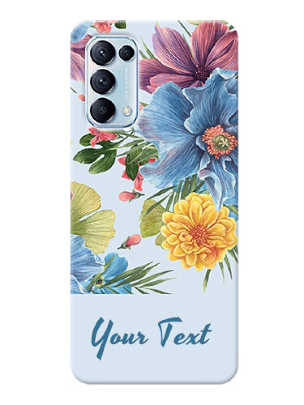Custom Reno 5 Pro Custom Phone Cases: Stunning Watercolored Flowers Painting Design