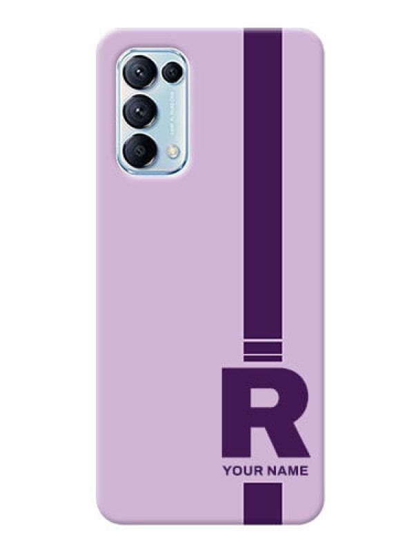 Custom Reno 5 Pro Custom Phone Covers: Simple dual tone stripe with name Design