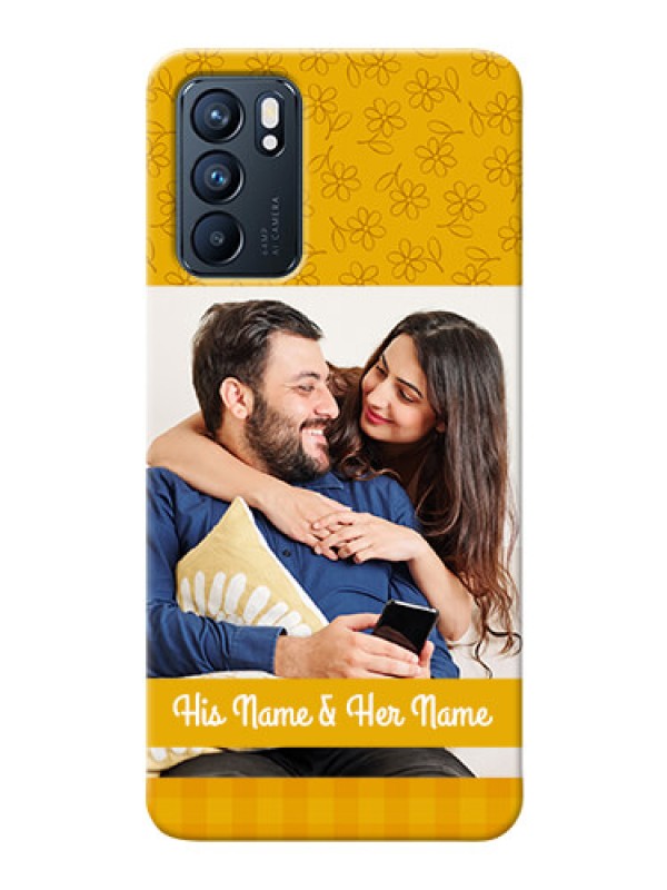 Custom Reno 6 5G mobile phone covers: Yellow Floral Design