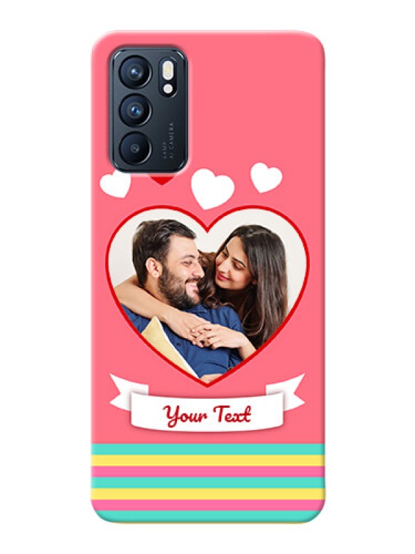 Custom Reno 6 5G Personalised mobile covers: Love Doodle Design