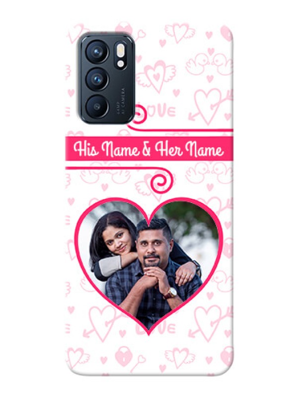 Custom Reno 6 5G Personalized Phone Cases: Heart Shape Love Design