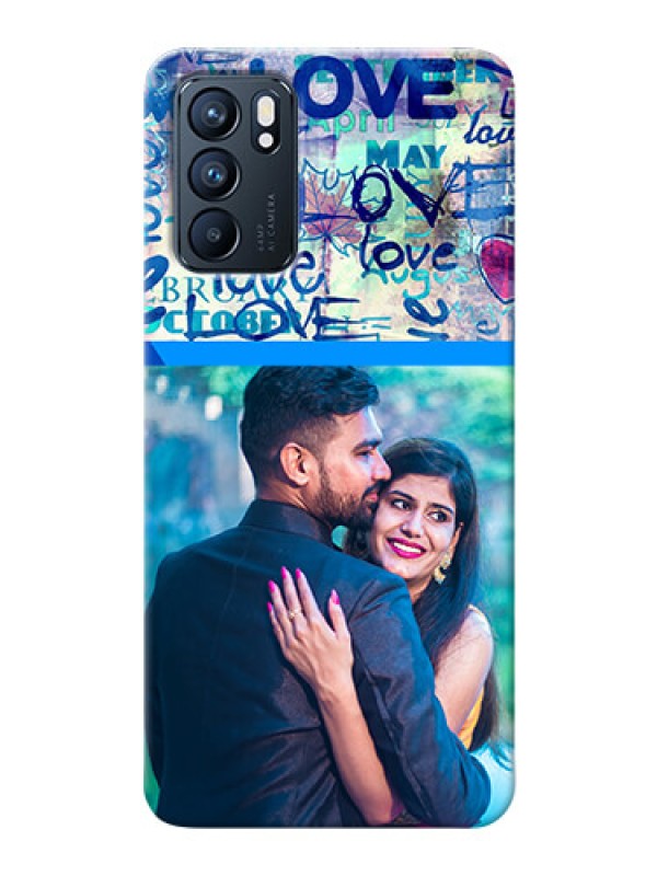 Custom Reno 6 5G Mobile Covers Online: Colorful Love Design