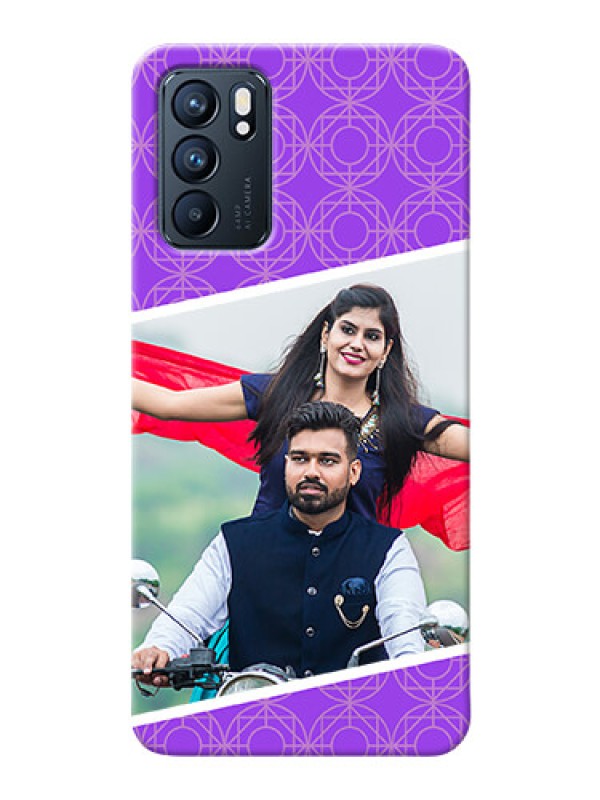 Custom Reno 6 5G mobile back covers online: violet Pattern Design