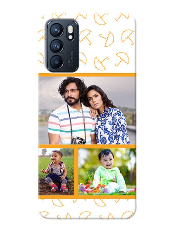 Custom Reno 6 5G Personalised Phone Cases: Yellow Pattern Design