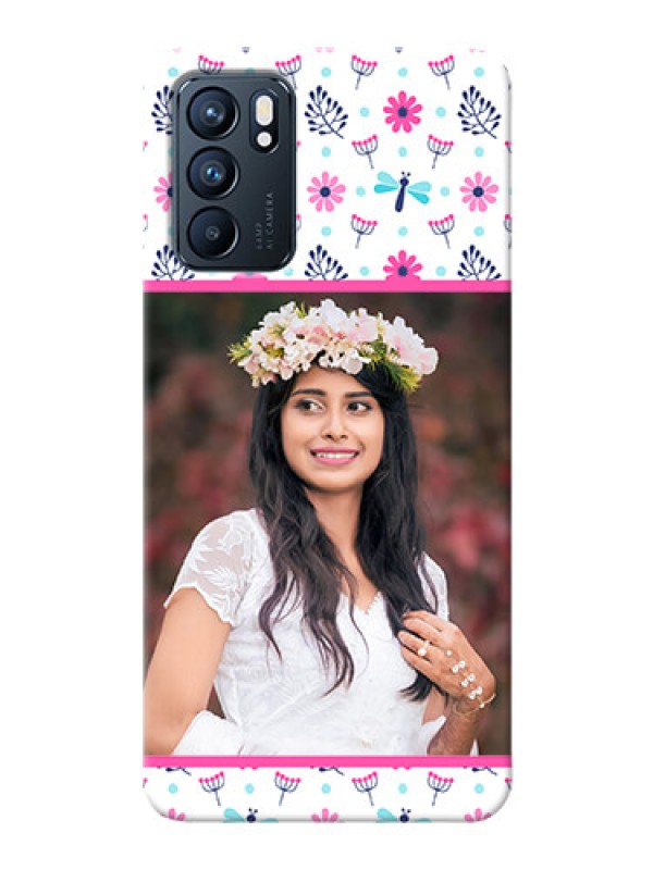 Custom Reno 6 5G Mobile Covers: Colorful Flower Design