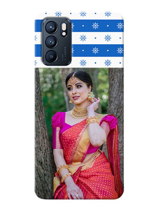 Custom Reno 6 5G custom mobile covers: Snow Pattern Design