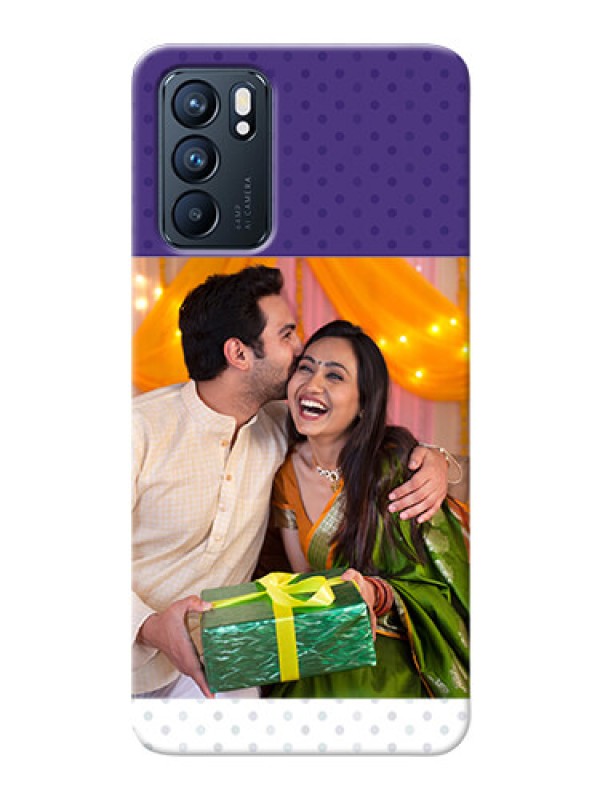 Custom Reno 6 5G mobile phone cases: Violet Pattern Design