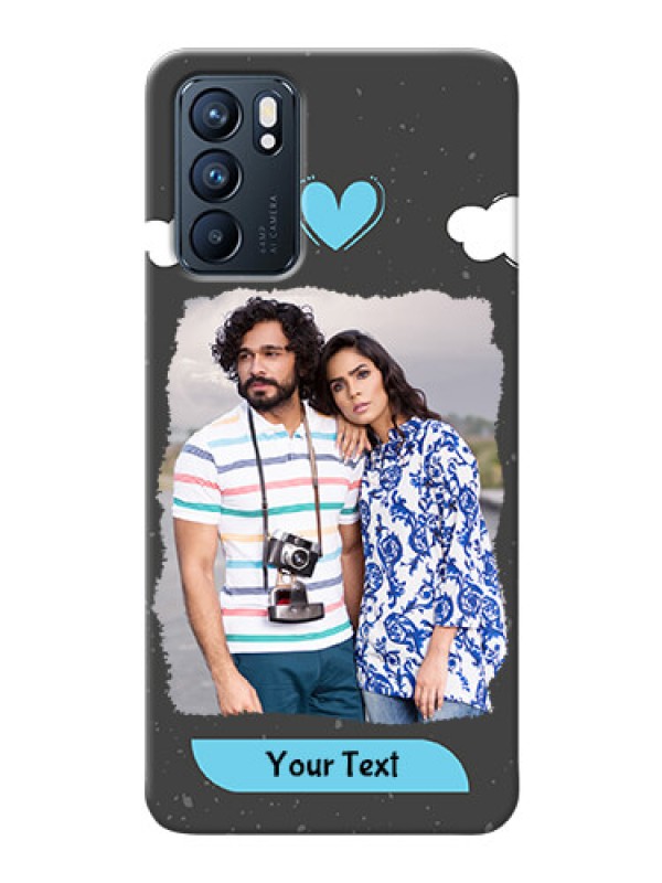 Custom Reno 6 5G Mobile Back Covers: splashes with love doodles Design