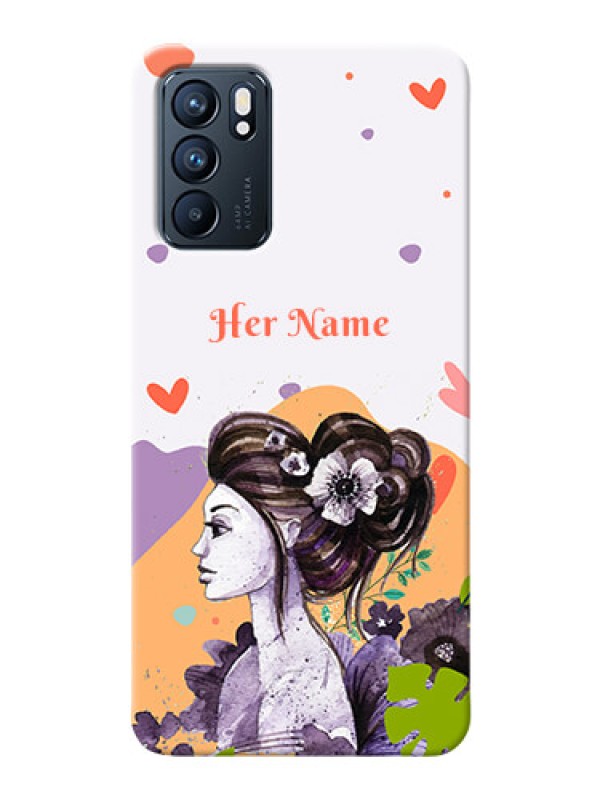 Custom Reno 6 5G Custom Mobile Case with Woman And Nature Design