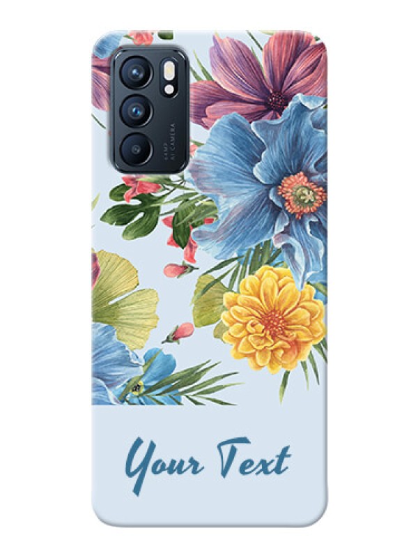 Custom Reno 6 5G Custom Phone Cases: Stunning Watercolored Flowers Painting Design
