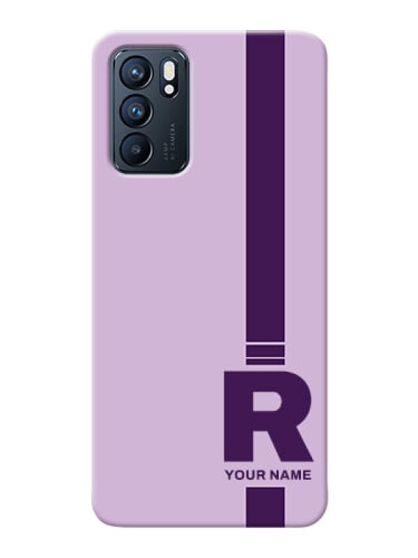 Custom Reno 6 5G Custom Phone Covers: Simple dual tone stripe with name Design
