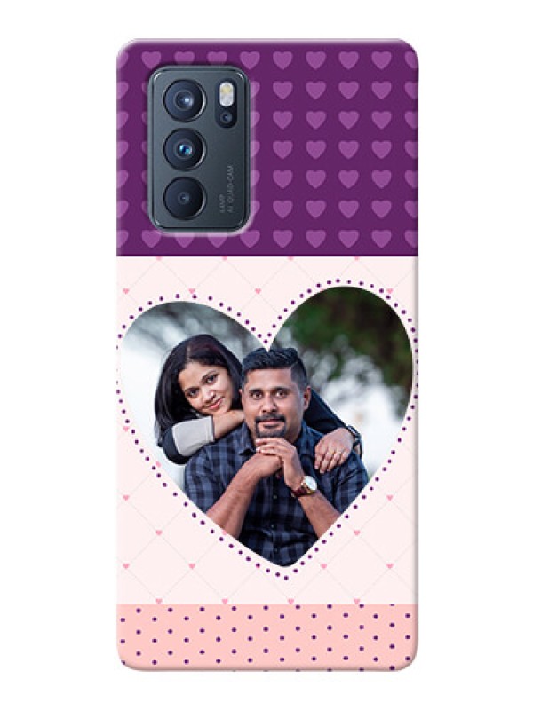 Custom Reno 6 Pro 5G Mobile Back Covers: Violet Love Dots Design