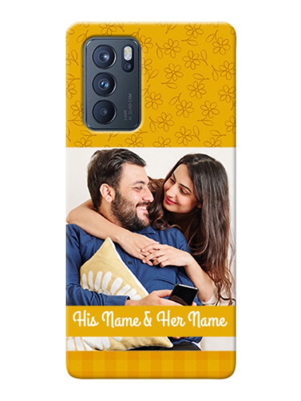 Custom Reno 6 Pro 5G mobile phone covers: Yellow Floral Design