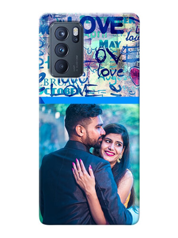 Custom Reno 6 Pro 5G Mobile Covers Online: Colorful Love Design
