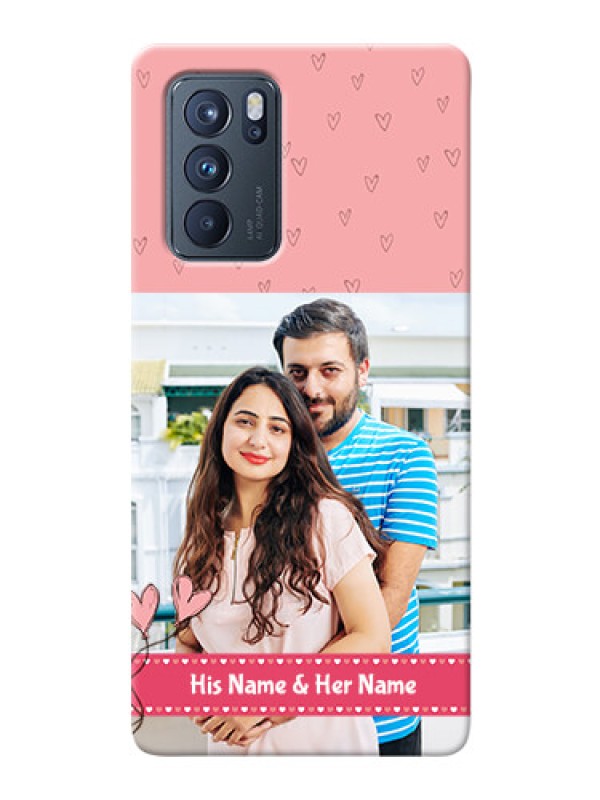 Custom Reno 6 Pro 5G phone back covers: Love Design Peach Color