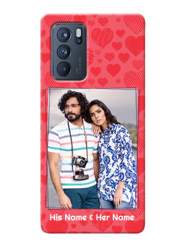 Custom Reno 6 Pro 5G Mobile Back Covers: with Red Heart Symbols Design