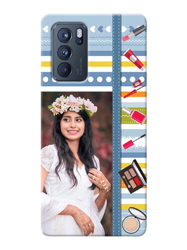 Custom Reno 6 Pro 5G Personalized Mobile Cases: Makeup Icons Design