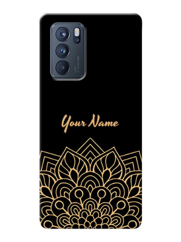 Custom Reno 6 Pro 5G Back Covers: Golden mandala Design