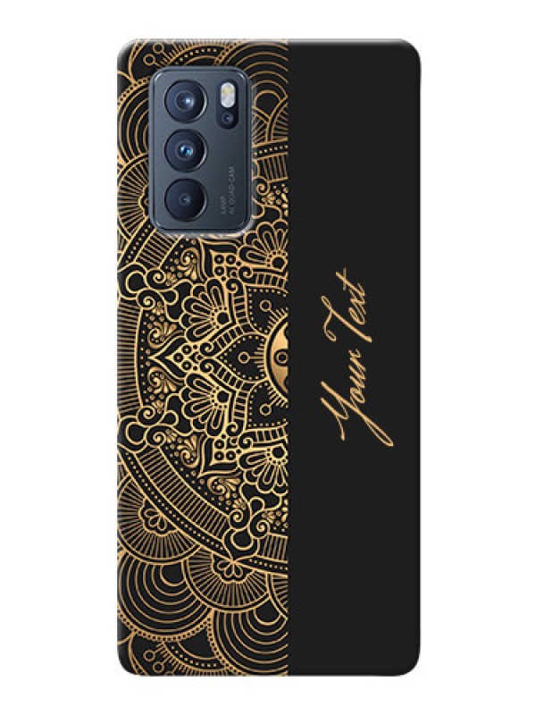 Custom Reno 6 Pro 5G Back Covers: Mandala art with custom text Design