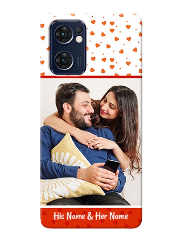 Custom Reno 7 5G Phone Back Covers: Orange Love Symbol Design