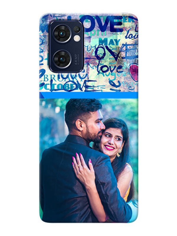 Custom Reno 7 5G Mobile Covers Online: Colorful Love Design
