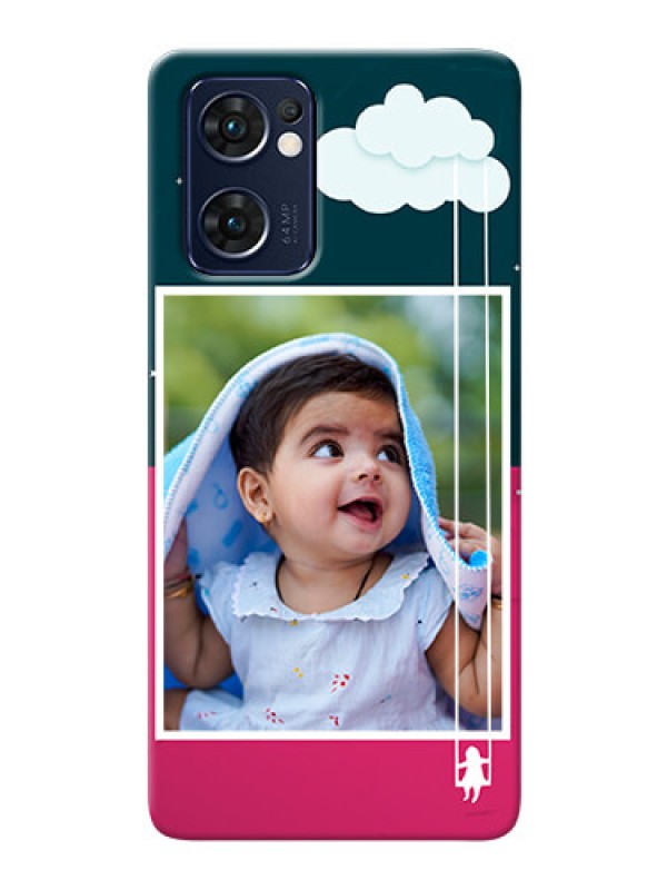 Custom Reno 7 5G custom phone covers: Cute Girl with Cloud Design