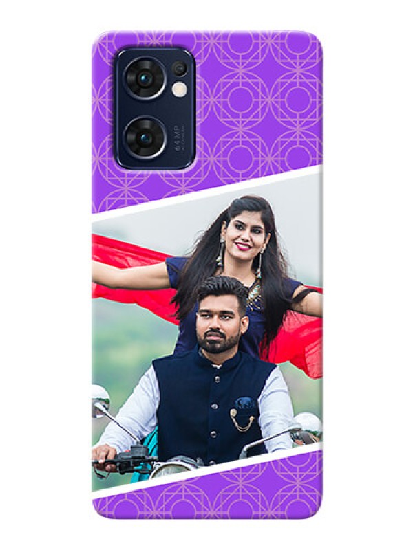 Custom Reno 7 5G mobile back covers online: violet Pattern Design