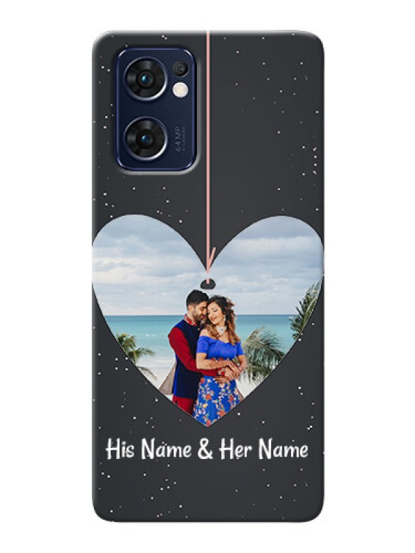 Custom Reno 7 5G custom phone cases: Hanging Heart Design