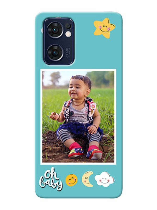 Custom Reno 7 5G Personalised Phone Cases: Smiley Kids Stars Design