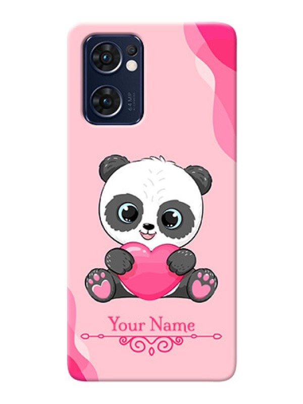 Custom Reno 7 5G Mobile Back Covers: Cute Panda Design