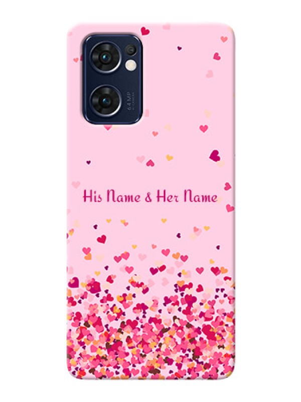 Custom Reno 7 5G Phone Back Covers: Floating Hearts Design
