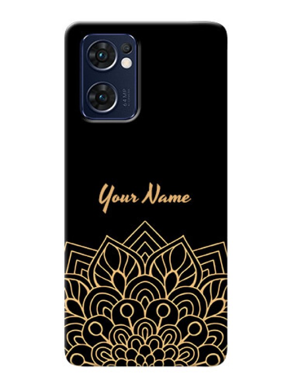 Custom Reno 7 5G Back Covers: Golden mandala Design