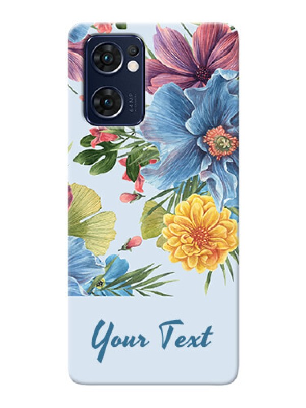 Custom Reno 7 5G Custom Phone Cases: Stunning Watercolored Flowers Painting Design