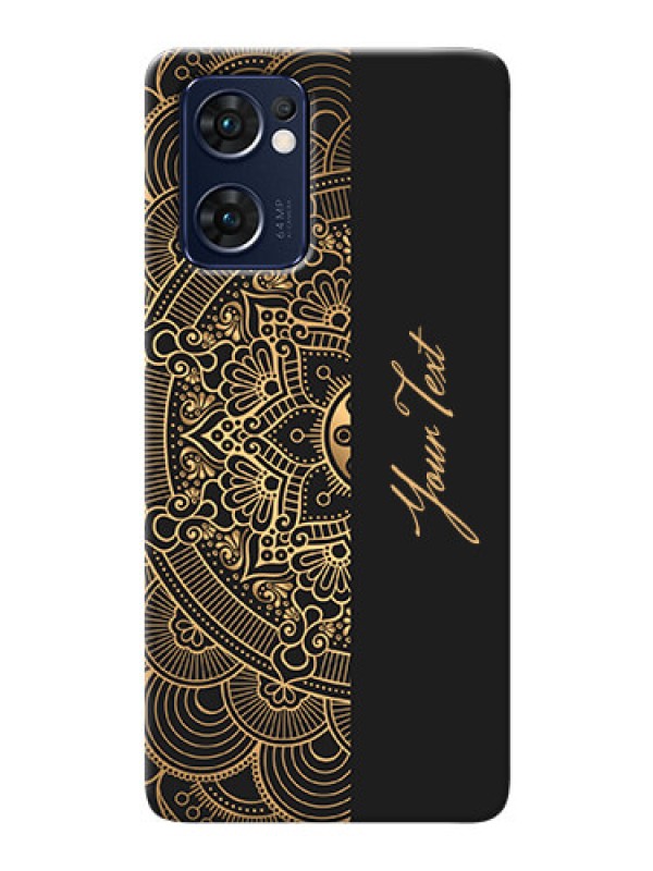 Custom Reno 7 5G Back Covers: Mandala art with custom text Design